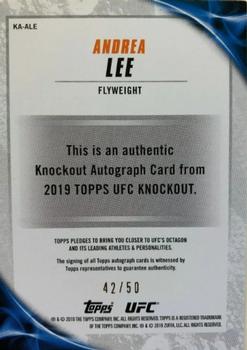 2019 Topps UFC Knockout - Knockout Autographs Blue #KA-ALE Andrea Lee Back