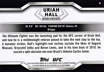 2020 Topps UFC Knockout #8 Uriah Hall Back