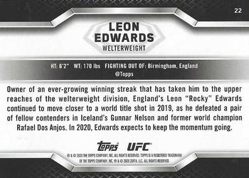2020 Topps UFC Knockout #22 Leon Edwards Back
