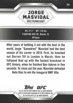 2020 Topps UFC Knockout #56 Jorge Masvidal Back