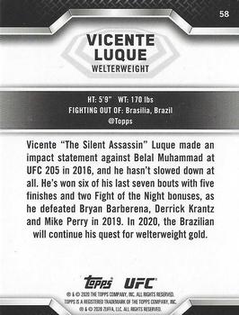 2020 Topps UFC Knockout #58 Vicente Luque Back