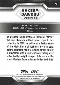 2020 Topps UFC Knockout #96 Hakeem Dawodu Back