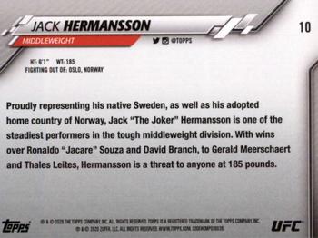 2020 Topps UFC #10 Jack Hermansson Back