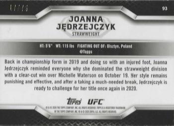 2020 Topps UFC Knockout - Blue #93 Joanna Jedrzejczyk Back
