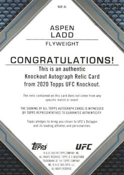 2020 Topps UFC Knockout - Knockout Autograph Relics #KAR-AL Aspen Ladd Back
