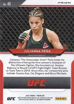 2021 Panini Prizm UFC - Blue Prizms #45 Julianna Pena Back