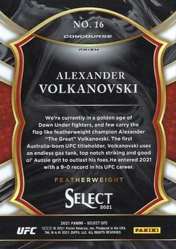 2021 Panini Select UFC - Tri-Color Prizms #16 Alexander Volkanovski Back