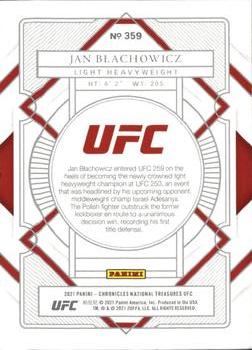 2021 Panini Chronicles UFC #359 Jan Blachowicz Back