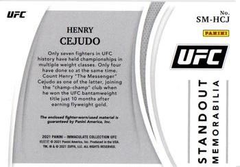 2021 Panini Immaculate Collection UFC - Standout Memorabilia #SM-HCJ Henry Cejudo Back