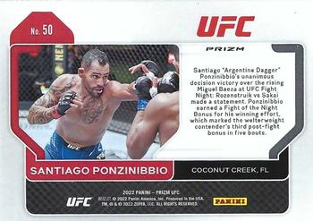 2022 Panini Prizm UFC - Hyper #50 Santiago Ponzinibbio Back