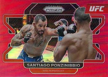 2022 Panini Prizm UFC - Red Prizms #50 Santiago Ponzinibbio Front