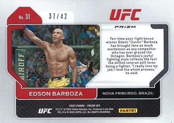 2022 Panini Prizm UFC - Pink Pulsar Prizms #31 Edson Barboza Back