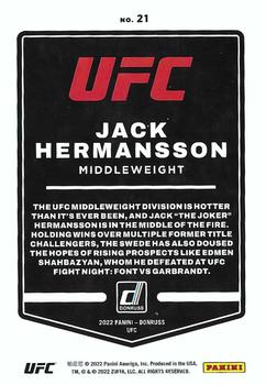 2022 Donruss UFC - Green Flood #21 Jack Hermansson Back