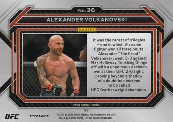 2023 Panini Prizm UFC - Ruby Wave Prizms #36 Alexander Volkanovski Back