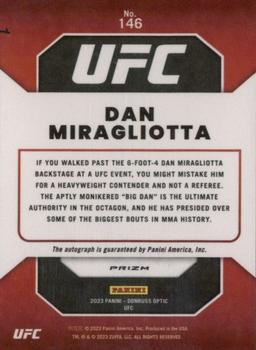 2023 Donruss Optic UFC - Signatures Holo #146 Dan Miragliotta Back