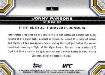 2024 Topps Chrome UFC #72 Jonny Parsons Back