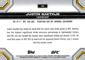 2024 Topps Chrome UFC - Blue Wave #104 Justin Gaethje Back