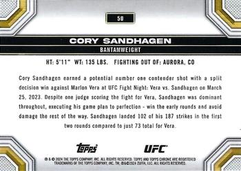 2024 Topps Chrome UFC - Magenta Refractor #50 Cory Sandhagen Back
