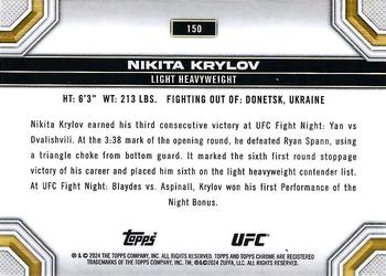 2024 Topps Chrome UFC - Magenta Refractor #150 Nikita Krylov Back