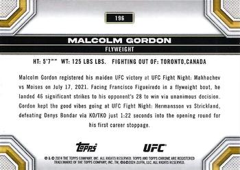 2024 Topps Chrome UFC - Magenta Refractor #196 Malcolm Gordon Back