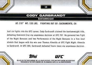 2024 Topps Chrome UFC - Negative #58 Cody Garbrandt Back