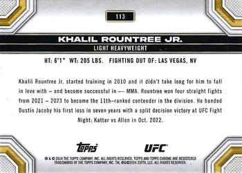 2024 Topps Chrome UFC - Negative #113 Khalil Rountree Jr. Back