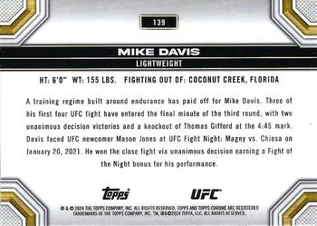 2024 Topps Chrome UFC - Purple Refractor #139 Mike Davis Back