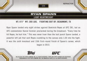 2024 Topps Chrome UFC - Refractor #171 Ryan Spann Back