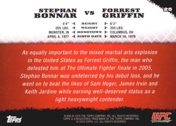 2009 Topps UFC Round 1 #25 Stephan Bonnar / Forrest Griffin Back