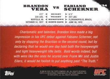 2009 Topps UFC Round 1 #34 Brandon Vera / Fabiano Scherner Back