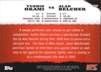 2009 Topps UFC Round 1 #50 Yushin Okami / Alan Belcher Back