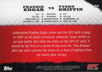 2009 Topps UFC Round 1 #60 Frankie Edgar / Tyson Griffin Back