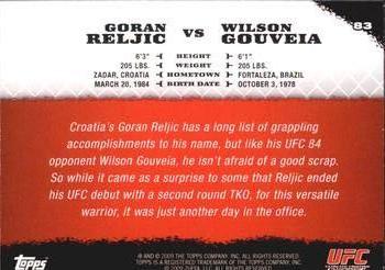 2009 Topps UFC Round 1 #83 Goran Reljic / Wilson Gouveia Back