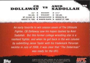 2009 Topps UFC Round 1 #88 CB Dollaway / Amir Sadollah Back