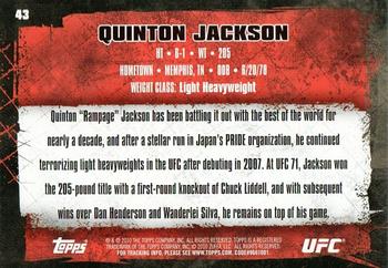 2010 Topps UFC #43a Quinton Jackson Back