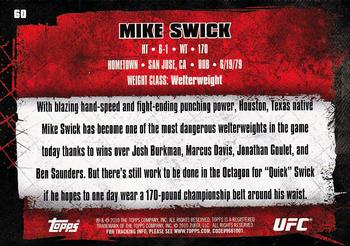 2010 Topps UFC #60 Mike Swick Back