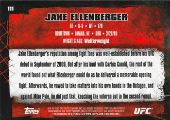 2010 Topps UFC #111 Jake Ellenberger Back