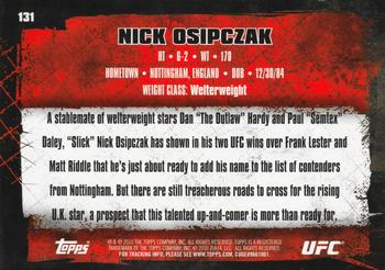 2010 Topps UFC #131 Nick Osipczak Back