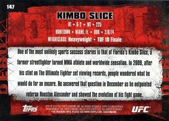 2010 Topps UFC #147a Kimbo Slice Back