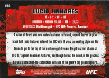 2010 Topps UFC #150 Lucio Linhares Back