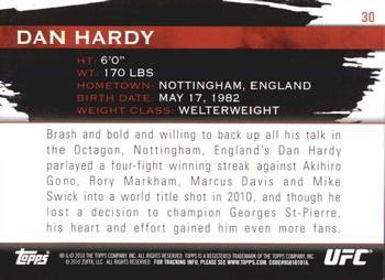 2010 Topps UFC Knockout #30 Dan Hardy Back