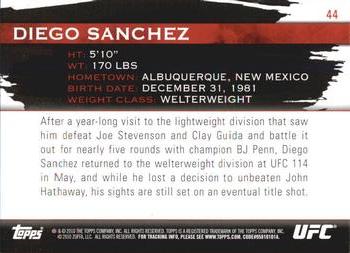 2010 Topps UFC Knockout #44 Diego Sanchez Back