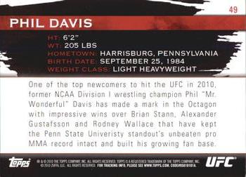 2010 Topps UFC Knockout #49 Phil Davis Back