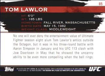 2010 Topps UFC Knockout #85 Tom Lawlor Back