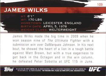 2010 Topps UFC Knockout #109 James Wilks Back