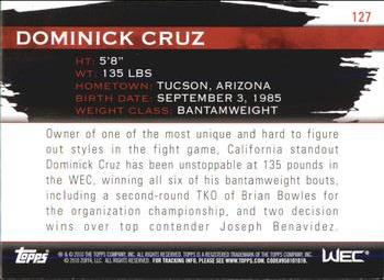 2010 Topps UFC Knockout #127 Dominick Cruz Back