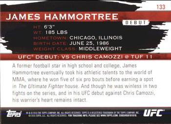 2010 Topps UFC Knockout #133 James Hammortree Back