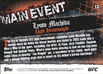 2010 Topps UFC Main Event #13 Lyoto Machida Back