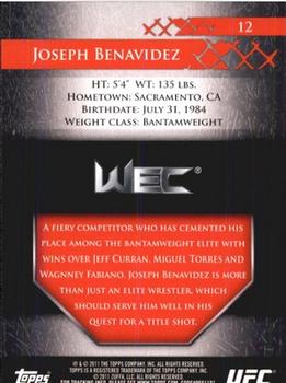2011 Topps UFC Title Shot #12 Joseph Benavidez Back