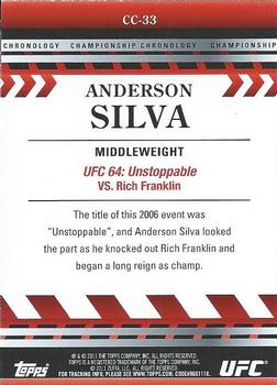 2011 Topps UFC Title Shot - Championship Chronology #CC-33 Anderson Silva Back